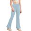 Haloumoning Mädchen Leggings Schlaghosen V Crossover Flared Yogahose Schlag Sporthose Kinder Ausgestellte Hosen für Yoga, Tanz, Laufen Blau 11-12 Jahre