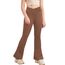 Haloumoning Mädchen Leggings Schlaghosen V Crossover Flared Yogahose Schlag Sporthose Kinder Ausgestellte Hosen für Yoga, Tanz, Laufen Braun 11-12 Jahre