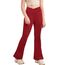 Haloumoning Mädchen Leggings Schlaghosen V Crossover Flared Yogahose Schlag Sporthose Kinder Ausgestellte Hosen für Yoga, Tanz, Laufen Weinrot 11-12 Jahre
