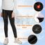 DDOBB 2er Pack Thermo Leggings Mädchen Gefütterte Winter Leggins Mit Fleece Kinder High Waist Thermounterwäsche Dicke Warm Lange Hose für Alltag(Schwarz+Hellgrau, XL=(146-152))