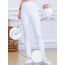 Monbessi Sportleggins Kinder Mädchen mit Handytasche Sporthose Hohe Taille Turnleggins Mädchen Lang für Gym Yoga Gymnastik(120, Weiß)