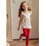 KEREDA Leggings Mädchen Baumwolle Sport Kinder Sportleggings Teenager Lang Hosen Rot 122-128