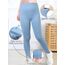 Monbessi Sportleggins Kinder Mädchen mit Handytasche Sporthose Hohe Taille Turnleggins Mädchen Lang für Gym Yoga Gymnastik(160, Blau)
