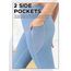Monbessi Sportleggins Kinder Mädchen mit Handytasche Sporthose Hohe Taille Turnleggins Mädchen Lang für Gym Yoga Gymnastik(150, Blau)