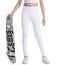 Auranso Leggings Mädchen Sport Baumwolle Kinder Hosen Lange Blickdicht 122-128 Weiß