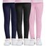 DDOBB Leggings Mädchen, High Waist Leggins Kinder Sportleggins Lange 3er-Pack, Weich Elastisch Basic Sporthose Blickdichte Hose für Tanz Yoga Alltag(Schwarz+Navy+Rosa, XXL=(11-12 Jahre))