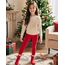 KEREDA Leggings Mädchen Baumwolle Sport Kinder Sportleggings Teenager Lang Hosen Rot 122-128