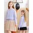 Soudittur Strickjacke Mädchen Basic Kinder Cardigan Lange Ärmel Baumwollstrickpullover Schuluniform mit Knöpfen 130 (DE/NL/SE/PL, Alter, 7 Jahre, 8 Jahre, Regular, Lila)