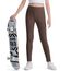 Auranso Leggings Mädchen Sport Baumwolle Kinder Hosen Lange Blickdicht 104-110 Braun
