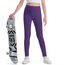 Auranso Leggings Mädchen Sport Baumwolle Kinder Hosen Lange Blickdicht 152-158 Lila