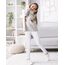 Auranso Leggings Mädchen Sport Baumwolle Kinder Hosen Lange Blickdicht 116-122 Weiß