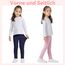 AMIYOYO 2er Pack Mädchen Leggings High Waist Lang Sportsleggins Weiche Sport Leggings Elastisch Fitness Hose Bequem Tanzhose Basic für Kinder