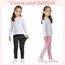 AMIYOYO 2er Pack Mädchen Leggings High Waist Lang Sportsleggins Weiche Sport Leggings Elastisch Fitness Hose Bequem Tanzhose Basic für Kinder