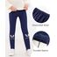 Domee Mädchen Leggings Gefüttert Thermohose Warme Winter Baumwolle Bestickter Hase Dunkelblau 116-122 (Herstellergröße 120)