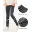 Domee Mädchen Leggings Gefüttert Thermohose Warme Winter Baumwolle Bestickter Hase Grau 134 (Herstellergröße 140)