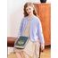 Soudittur Strickjacke Mädchen Basic Kinder Cardigan Lange Ärmel Baumwollstrickpullover Schuluniform mit Knöpfen 120 (DE/NL/SE/PL, Alter, 6 Jahre, 7 Jahre, Regular, Lila)