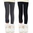 Domee Mädchen Thermo Leggings Gefütterte Hose Winter Warme Baumwolle 2er-Pack Schwarz Dunkelgrau 152-158 (Herstellergröße 170)