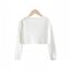 Proumhang Bolero Shrug Strickjacke für Mädchen Langärmelige Baumwollstrickpullover EIN-Knopf-Schal Jacke Sweatshirt Mäntel Chlidren Kleid Cover Up Für 3-10 Jahre Weiß 140