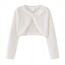 Proumhang Bolero Shrug Strickjacke für Mädchen Langärmelige Baumwollstrickpullover EIN-Knopf-Schal Jacke Sweatshirt Mäntel Chlidren Kleid Cover Up Für 3-10 Jahre Weiß 120