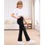 Domee Mädchen Leggings Schlaghose Flared Ausgestellte Leggings Sporthose Schwarze Nacht 122-128 (Herstellergröße 130)