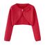 Proumhang Bolero Shrug Strickjacke für Mädchen Langärmelige Baumwollstrickpullover EIN-Knopf-Schal Jacke Sweatshirt Mäntel Chlidren Kleid Cover Up Für 3-10 Jahre Rot 100