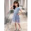 Renholin Kleider Shine Sommer Kleid Kurzarm Gefrorene Eiskönigin Prinzessin EIS Prinzessin Mädchen Kinder Party Rock