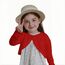 Proumhang Bolero Shrug Strickjacke für Mädchen Langärmelige Baumwollstrickpullover EIN-Knopf-Schal Jacke Sweatshirt Mäntel Chlidren Kleid Cover Up Für 3-10 Jahre Rot 100