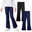 KEREDA Thermo Mädchen Leggings Schlaghose Kinder Flared Thermohose Gefüttert Warmes Winter Hosen Thermoleggings Mit Fleece 2er Pack