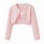 Proumhang Bolero Shrug Strickjacke für Mädchen Langärmelige Baumwollstrickpullover EIN-Knopf-Schal Jacke Sweatshirt Mäntel Chlidren Kleid Cover Up Für 3-10 Jahre Rosa 130