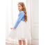 trudge Mädchen Strickjacke Basic Bolero Kinder Lange Ärmel Schulterjacke Bolerojäckche kurz Zum Kommunionkleid Taufkleid