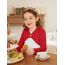 trudge Mädchen Bolero Festlich Baumwolle Strickjacke Langarm Kinder Cardigan Kommunion Tauf Hochzeit Rot 122/6-7Jahre