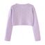 Proumhang Bolero Shrug Strickjacke für Mädchen Langärmelige Baumwollstrickpullover EIN-Knopf-Schal Jacke Sweatshirt Mäntel Chlidren Kleid Cover Up Für 3-10 Jahre Lila 160