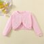 Yealoo Bolero Mädchen mit Lochmuster gestrickt Baumwolle Strickjacke Kinder Bolerojacke Schulterjacke Rundhals Langarm