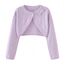 Proumhang Bolero Shrug Strickjacke für Mädchen Langärmelige Baumwollstrickpullover EIN-Knopf-Schal Jacke Sweatshirt Mäntel Chlidren Kleid Cover Up Für 3-10 Jahre Lila 150