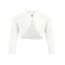 trudge Mädchen Bolero Festlich Baumwolle Strickjacke Langarm Kinder Cardigan Kommunion Tauf Hochzeit Cremeweiß 150