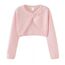 Proumhang Bolero Shrug Strickjacke für Mädchen Langärmelige Baumwollstrickpullover EIN-Knopf-Schal Jacke Sweatshirt Mäntel Chlidren Kleid Cover Up Für 3-10 Jahre Rosa 160