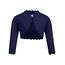 trudge Mädchen Strickjacke Basic Bolero Kinder Lange àrmel Schulterjacke Bolerojäckche kurz Zum Kommunionkleid Taufkleid, Navy Blau, 140