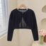 Yealoo Bolero Mädchen Lange Ärmel Strickjacke Kinder Bolerojacke Schulterjacke Kommunionkleid Baumwolle mit Schleife