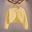 Yealoo Bolero Mädchen mit Lochmuster gestrickt Baumwolle Strickjacke Kinder Bolerojacke Schulterjacke Kommunionkleid