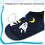 Kyopp Hausschuhe Kinder Junge Mädchen Pantoffeln Rutschfest Barfussschuhe Kindergarten Slippers für Atmungsaktive Weich Lauflernschuhe Kleinkinder Schuhe(Marineblau-Kosmisch 30/31EU)