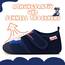 Kyopp Hausschuhe Kinder Junge Klettverschluss Schuhe Mädchen Pantoffeln Rutschfest Slippers für Atmungsaktive Weich Kleinkinder Schuhe(Dinosaurier Dunkelblau 22/23EU)