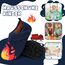 Kyopp Hausschuhe Kinder Junge Klettverschluss Schuhe Mädchen Pantoffeln Rutschfest Slippers für Atmungsaktive Weich Lauflernschuhe Kleinkinder Schuhe(Feuerwehrauto Marineblau 34/35EU)