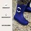 Mikk-line Gummistiefel Kinder 23 | Blau Regenstiefel mit Reflektierenden Details - Wasserdichte Kinderstiefel, Leicht und Rutschfest | Komfortable Allwetter Kinderstiefel