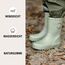Mikk-line Gummistiefel Kinder 34 | Desert Sage Regenstiefel mit Reflektierenden Details - Wasserdichte Kinderstiefel, Leicht und Rutschfest | Komfortable Allwetter Kinderstiefel