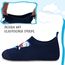 Kyopp Kinder Hausschuhe Junge Mädchen Pantoffeln Aquaschuhe Atmungsaktive Rutschfest Barfussschuhe Slipper Kindergarten Unisex (Hai Dunkelblau 24/25 EU)