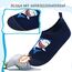 Kyopp Kinder Hausschuhe Junge Mädchen Pantoffeln Aquaschuhe Atmungsaktive Rutschfest Barfussschuhe Slipper Kindergarten Unisex (Hai Dunkelblau 24/25 EU)