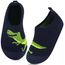 Kyopp Kinder Hausschuhe Junge Mädchen Pantoffeln Aquaschuhe Atmungsaktive rutschfest Barfussschuhe Slipper Kindergarten Unisex (Dinosaurier Marineblau 24/25 EU)