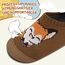Kyopp Kinder Hausschuhe Junge Mädchen Pantoffeln Aquaschuhe Atmungsaktive Rutschfest Barfussschuhe Slipper Kindergarten Unisex(Fuchs Braun 22/23 EU)