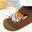 Kyopp Kinder Hausschuhe Junge Mädchen Pantoffeln Aquaschuhe Atmungsaktive Rutschfest Barfussschuhe Slipper Kindergarten Unisex(Fuchs Braun 30/31 EU)