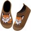 Kyopp Kinder Hausschuhe Junge Mädchen Pantoffeln Aquaschuhe Atmungsaktive Rutschfest Barfussschuhe Slipper Kindergarten Unisex(Fuchs Braun 34/35 EU)